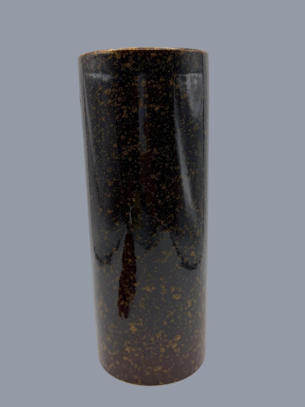 Vintage Japanese Yamaji Brown Gold Speckled Porcelain Vase 9.25" Mid Century - Picture 4 of 11